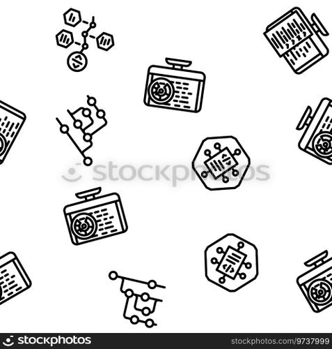 software compute, engineer vector seamless pattern thin line illustration. software compute, engineer vector seamless pattern