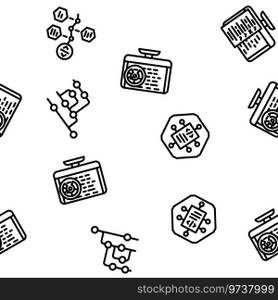 software compute, engineer vector seamless pattern thin line illustration. software compute, engineer vector seamless pattern