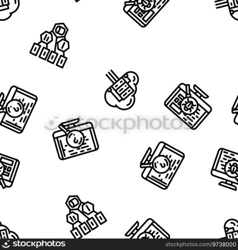 software compute, engineer vector seamless pattern thin line illustration. software compute, engineer vector seamless pattern