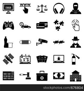 Software developer icons set. Simple set of 25 software developer vector icons for web isolated on white background. Software developer icons set, simple style