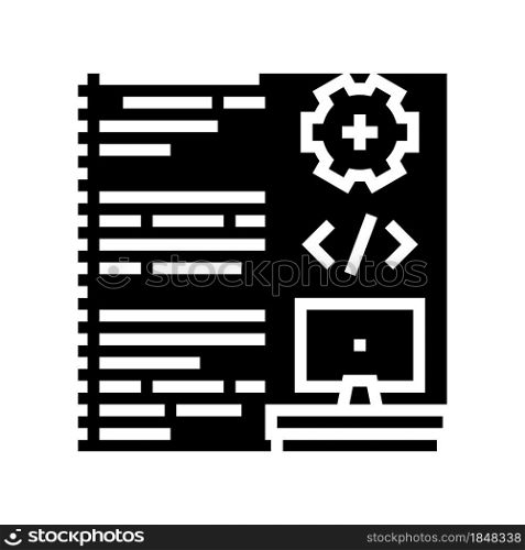 software developing glyph icon vector. software developing sign. isolated contour symbol black illustration. software developing glyph icon vector illustration