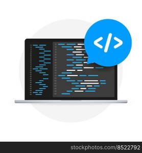Software development, programming, coding vector concept. Isometric vector illustration. Landing page concept. Software development, programming, coding vector concept. Isometric vector illustration. Landing page concept.