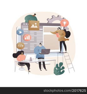 Software development team abstract concept vector illustration. Remote teamwork, digital team on demand, professional, certified software developer, hire outsource company abstract metaphor.. Software development team abstract concept vector illustration.