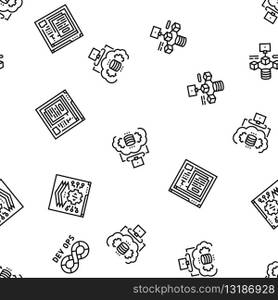 software engineer computer code vector seamless pattern thin line illustration. software engineer computer code seamless pattern vector