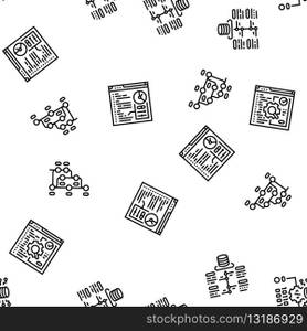 software engineer computer code vector seamless pattern thin line illustration. software engineer computer code seamless pattern vector