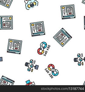 software engineer computer code vector seamless pattern thin line illustration. software engineer computer code seamless pattern vector