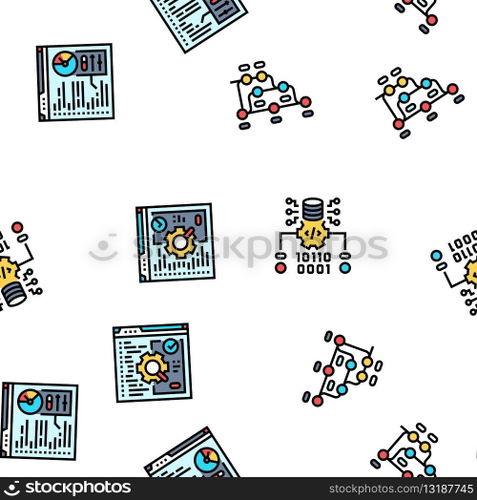 software engineer computer code vector seamless pattern thin line illustration. software engineer computer code seamless pattern vector