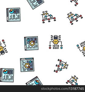software engineer computer code vector seamless pattern thin line illustration. software engineer computer code seamless pattern vector