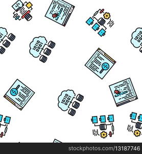 software engineer computer code vector seamless pattern thin line illustration. software engineer computer code seamless pattern vector