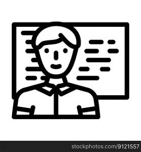 software engineer worker line icon vector. software engineer worker sign. isolated contour symbol black illustration. software engineer worker line icon vector illustration