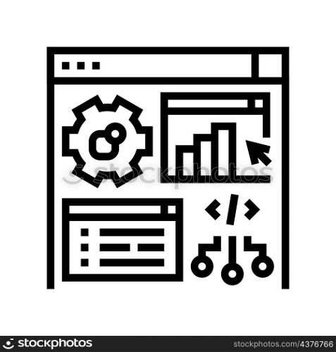software erp line icon vector. software erp sign. isolated contour symbol black illustration. software erp line icon vector illustration