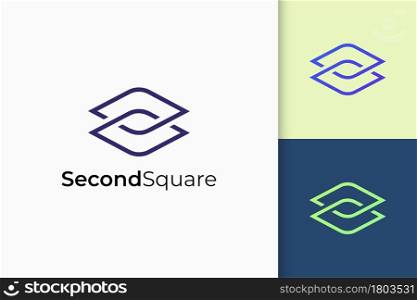 Software or techno logo in abstract rhombus shape technology