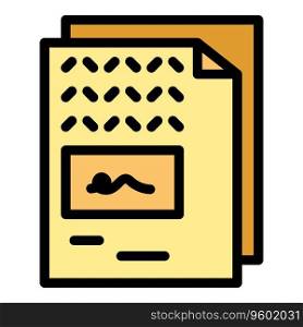 Software paper icon outline vector. Computer process. Web work color flat. Software paper icon vector flat