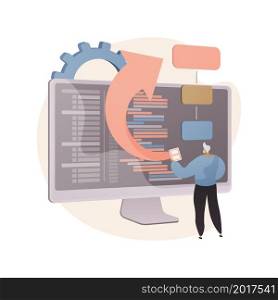 Software requirement description abstract concept vector illustration. Software system description, agile tool, business analysis, project development specifications, document abstract metaphor.. Software requirement description abstract concept vector illustration.