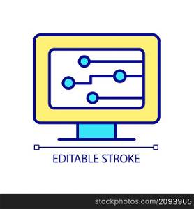 Software RGB color icon. Computer instructions for completing tasks. Platform and interface. Isolated vector illustration. Simple filled line drawing. Editable stroke. Arial font used. Software RGB color icon