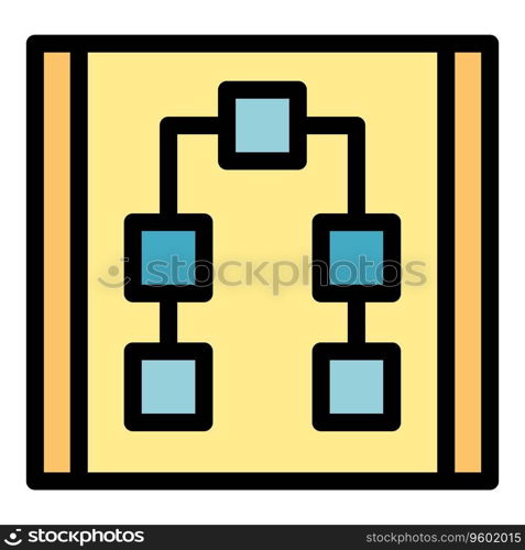 Software scheme icon outline vector. Service system. Office work color flat. Software scheme icon vector flat