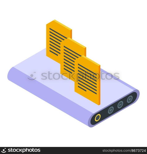 Software ssd icon isometric vector. Laptop code. Work process. Software ssd icon isometric vector. Laptop code