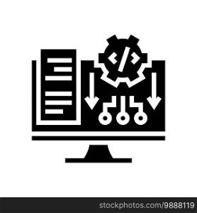 software system glyph icon vector. software system sign. isolated contour symbol black illustration. software system glyph icon vector illustration