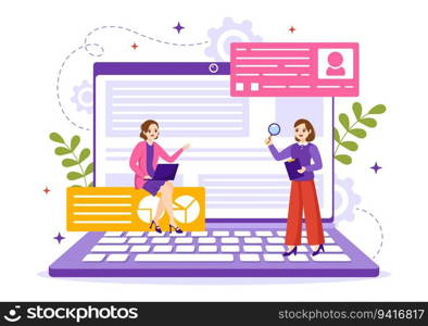 Software Testing Vector Illustration with Application Engineering, Debugging Development Process, Programming and Coding in Hand Drawn Templates