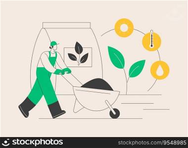 Soil fertility abstract concept vector illustration. Soil productivity, available nutrients, conservation tillage, crop rotation, organic fertilizer, farming and plant growth abstract metaphor.. Soil fertility abstract concept vector illustration.