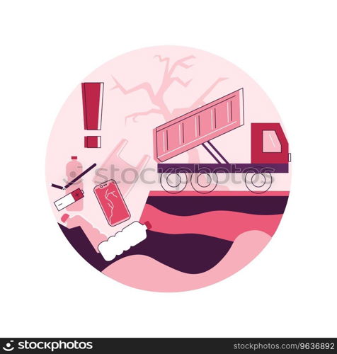 Soil pollution abstract concept vector illustration. Land degradation, groundwater pollution, soil contamination, agricultural chemical products, toxic pollutant analysis abstract metaphor.. Soil pollution abstract concept vector illustration.