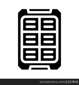 solar battery gadget glyph icon vector. solar battery gadget sign. isolated contour symbol black illustration. solar battery gadget glyph icon vector illustration