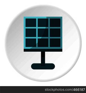 Solar battery icon in flat circle isolated on white background vector illustration for web. Solar battery icon circle
