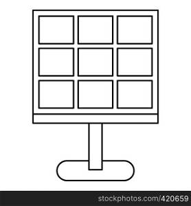 Solar battery icon. Outline illustration of solar battery vector icon for web. Solar battery icon, outline style