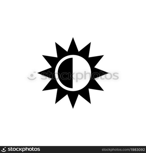 Solar Eclipse, Aligned Sun and Moon. Flat Vector Icon illustration. Simple black symbol on white background. Solar Eclipse, Aligned Sun and Moon sign design template for web and mobile UI element. Solar Eclipse, Aligned Sun and Moon. Flat Vector Icon illustration. Simple black symbol on white background. Solar Eclipse, Aligned Sun and Moon sign design template for web and mobile UI element.