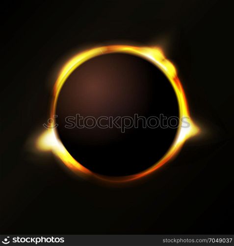 Solar Eclipse Background. Illustration of a solar eclipse background, with rays of light emerging from behind