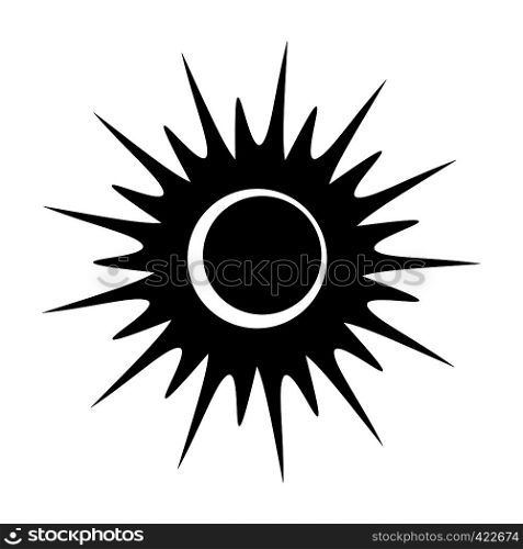 Solar eclipse single black icon on a white background. Solar eclipse single black icon
