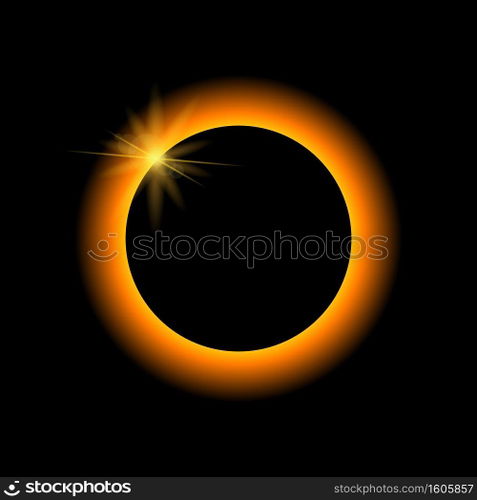 Solar eclipse vector. Lunar eclipse on dark background.. Solar eclipse vector. Lunar eclipse on dark background