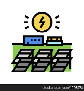 solar electricity panel color icon vector. solar electricity panel sign. isolated symbol illustration. solar electricity panel color icon vector illustration