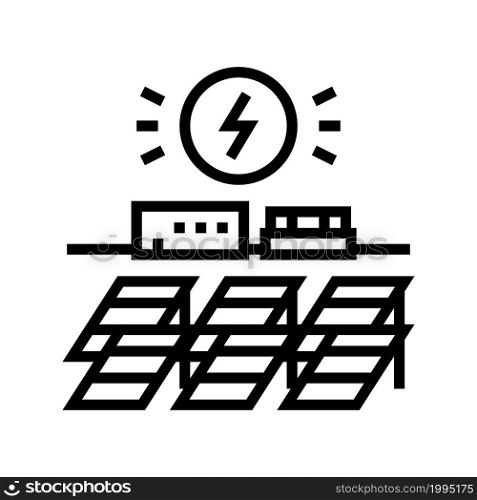 solar electricity panel line icon vector. solar electricity panel sign. isolated contour symbol black illustration. solar electricity panel line icon vector illustration