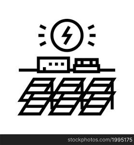 solar electricity panel line icon vector. solar electricity panel sign. isolated contour symbol black illustration. solar electricity panel line icon vector illustration