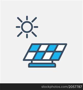 solar energi icon flat illustration