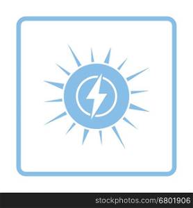 Solar energy icon. Blue frame design. Vector illustration.