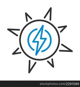 Solar Energy Icon. Editable Bold Outline With Color Fill Design. Vector Illustration.