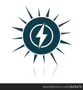 Solar Energy Icon. Shadow Reflection Design. Vector Illustration.