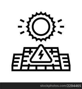 solar energy line icon vector. solar energy sign. isolated contour symbol black illustration. solar energy line icon vector illustration