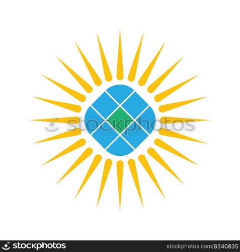 Solar energy logo icon design illustration