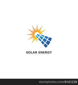 solar energy logo or icon. vector solar panel sign