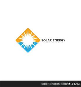 solar energy logo or icon. vector solar panel sign