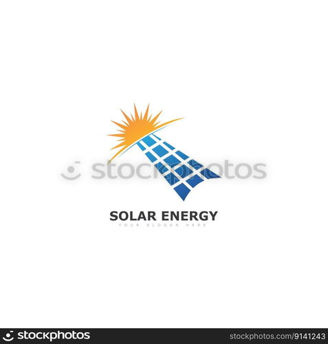 solar energy logo or icon. vector solar panel sign