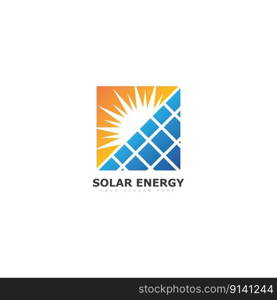 solar energy logo or icon. vector solar panel sign