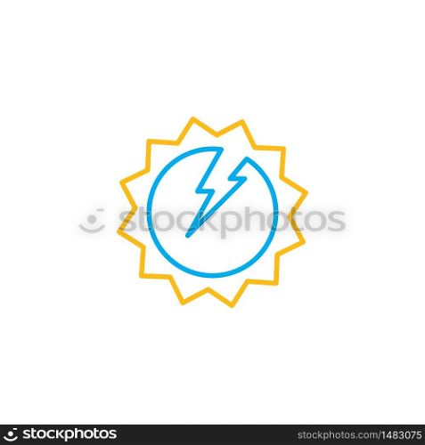 solar energy logo vector icon illustration design