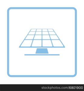 Solar energy panel icon. Blue frame design. Vector illustration.