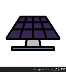 Solar Energy Panel Icon. Editable Bold Outline With Color Fill Design. Vector Illustration.
