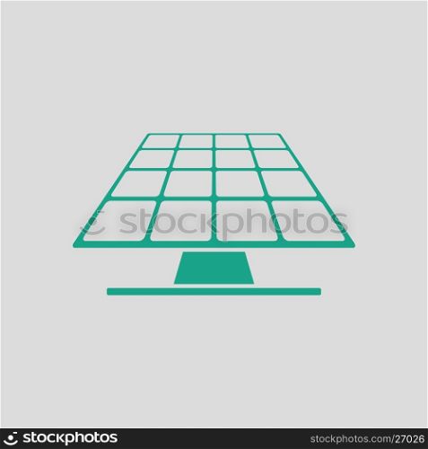 Solar energy panel icon. Gray background with green. Vector illustration.