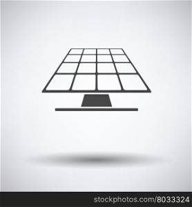 Solar energy panel icon on gray background, round shadow. Vector illustration.